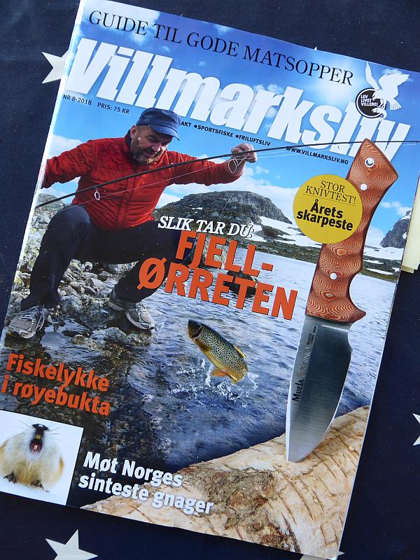 Nuestro cuchillo Rhino 10SV.C, en la portada de la revista noruega VillmarksLiv